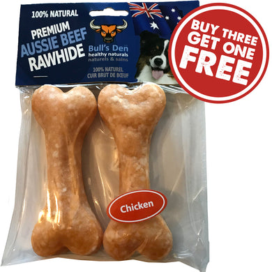 Organic & Natural Digestible Rawhide Crunchy Bones Chicken