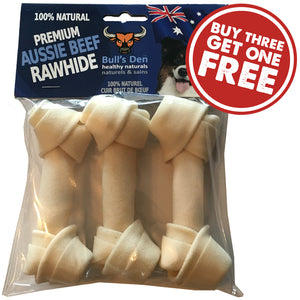 Organic & Natural Rawhide Knotted Bones 4"